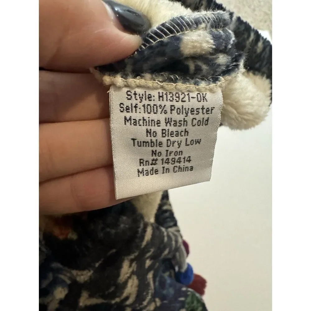 Johnny Was Patchwork Fleece Boho Fathers Sling Drawstring Duffle‎ Blanket Bag